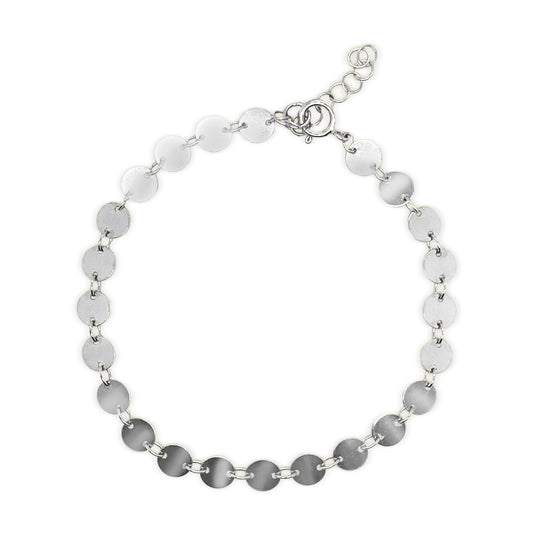 White Gold Disc Bracelet 14k Gold Plated