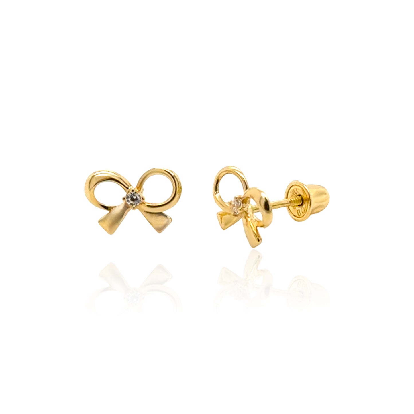 14k Bowtie Screw-Back Earrings