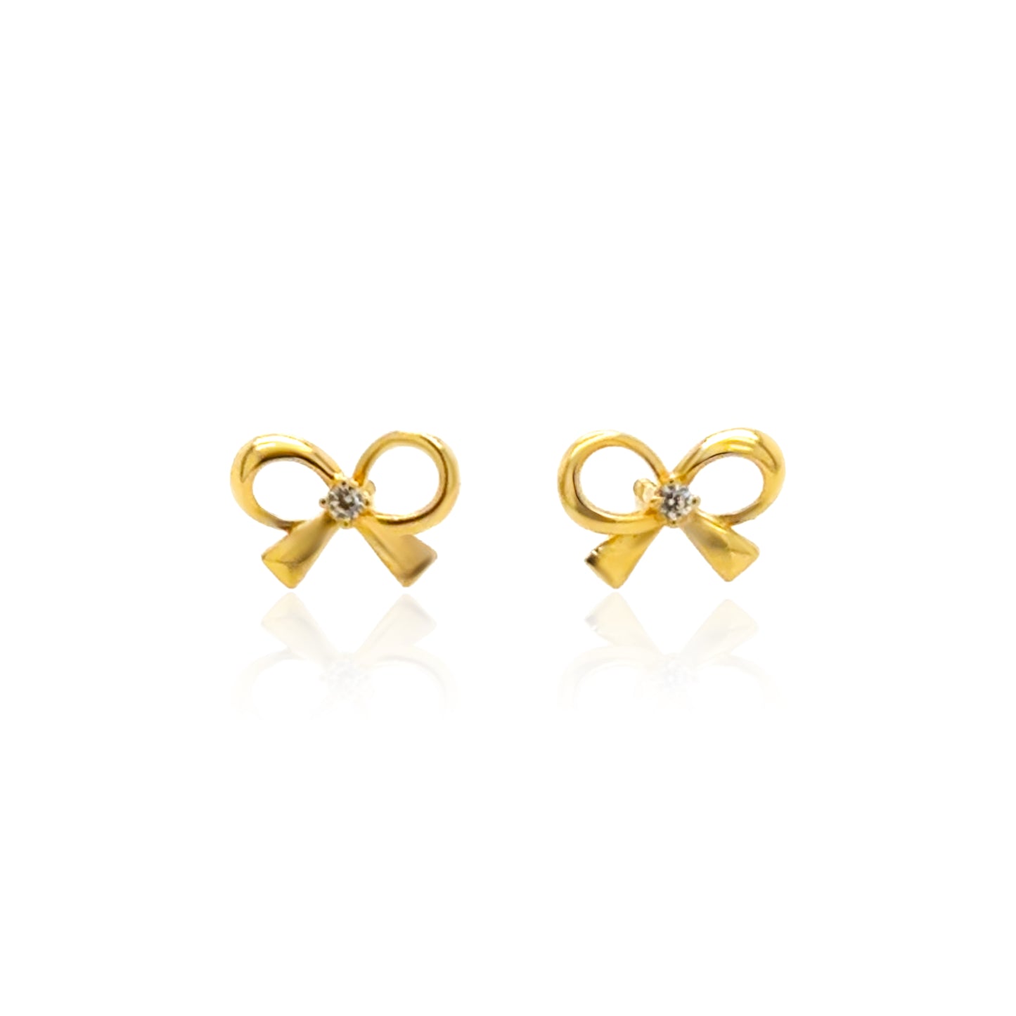 14k Bowtie Screw-Back Earrings