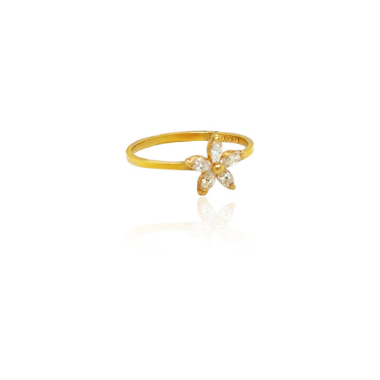 14k Gold Flower Ring