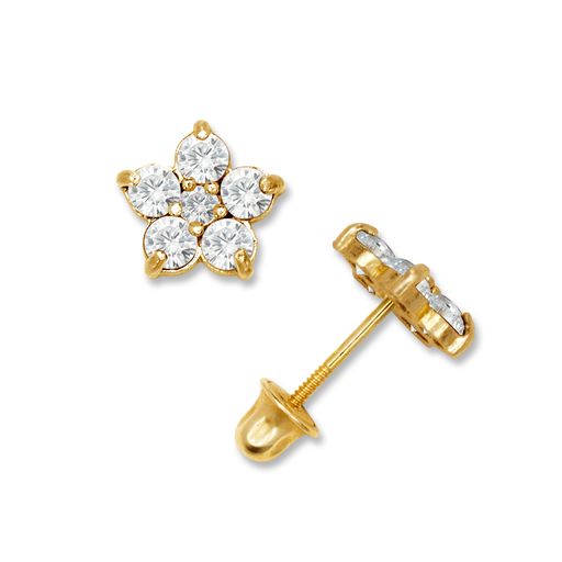 14k Flower Stud Screw-Back Earrings (+ colors)