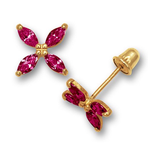 14k Medium Lily Screwback Earrings (+colors)
