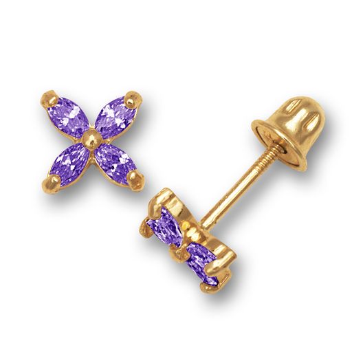 14k Small Lily Screwback Earrings (+colors)