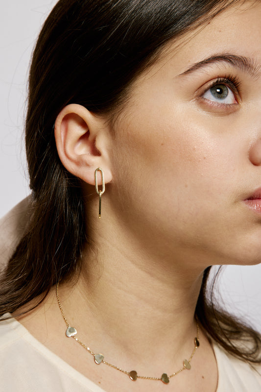 14k Yellow All Gold Heart By The Yard Necklace