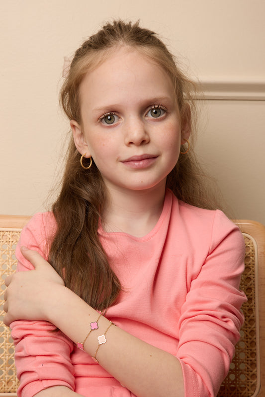 14k 10mm Gemstone Clover Bracelet (+ colors)