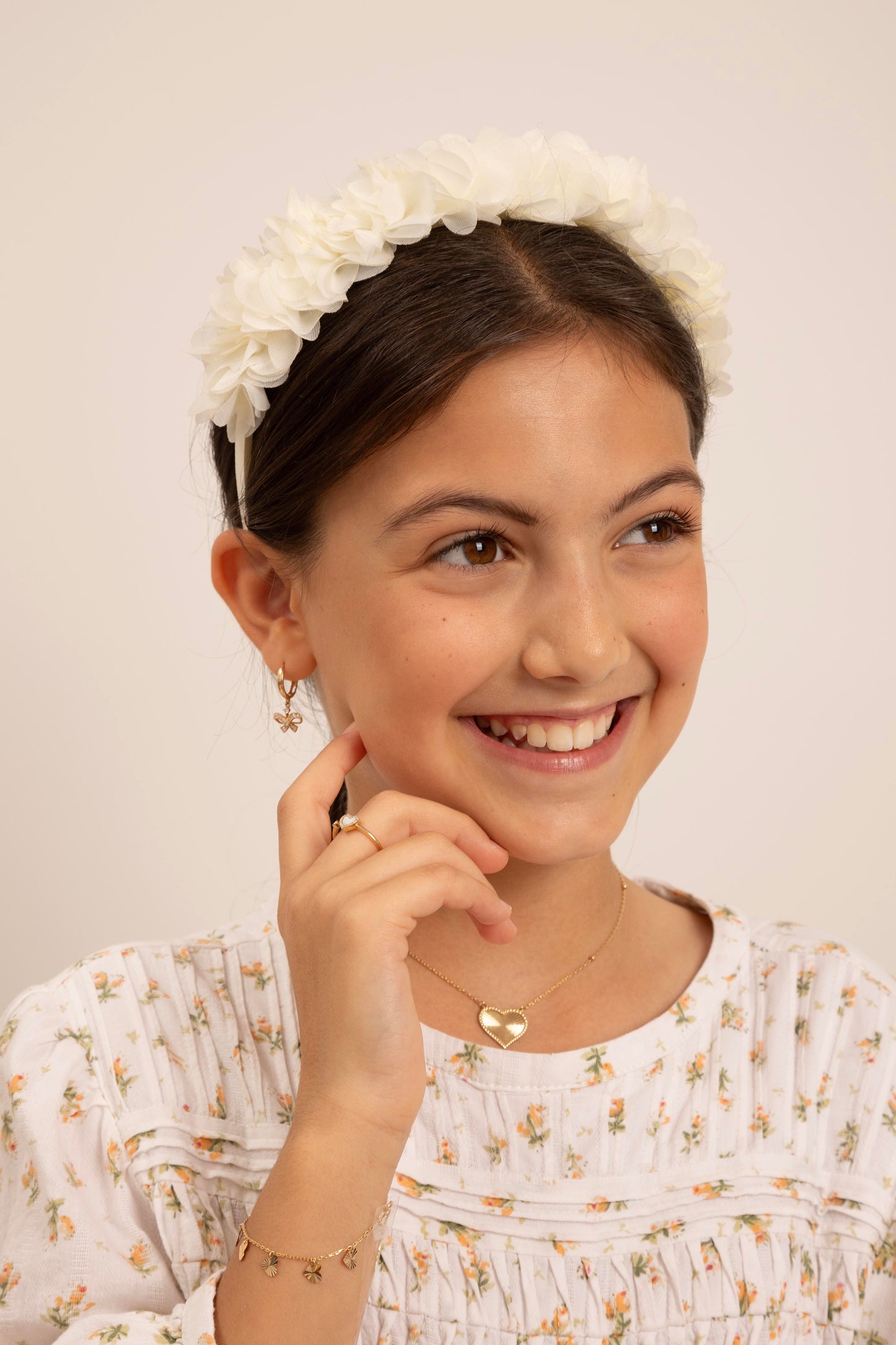 14k Textured Gold Heart Necklace