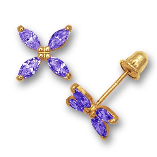 14k Medium Lily Screwback Earrings (+colors)