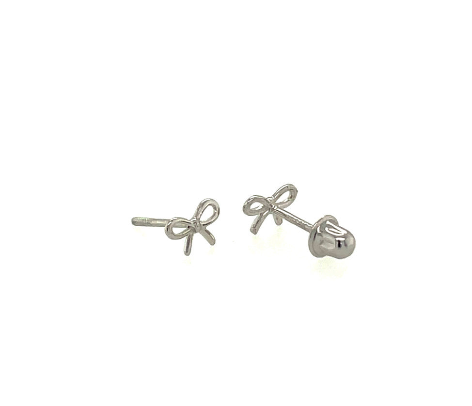 14k Gold Bow Screw-Back Earring