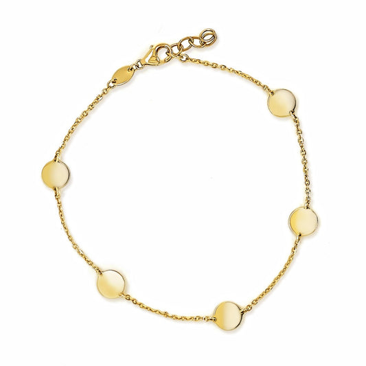 14k Yellow All Gold Disc Bracelet- 5.5mm