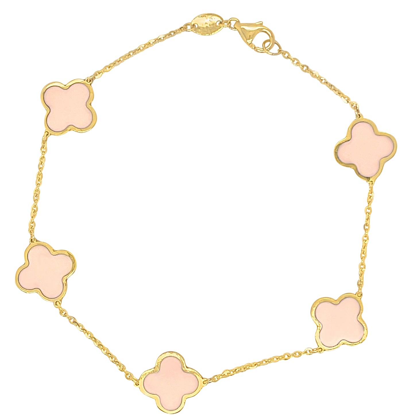 14k 10mm Gemstone Clover Bracelet (+ colors)
