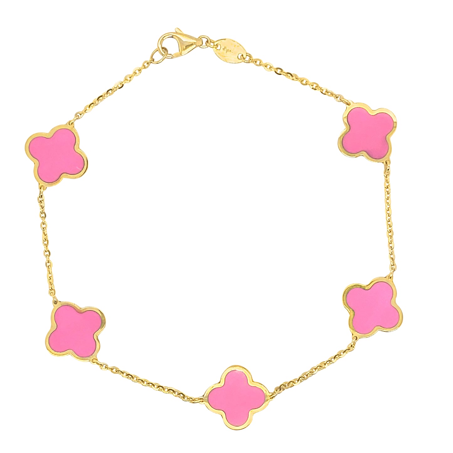 14k 10mm Gemstone Clover Bracelet (+ colors)