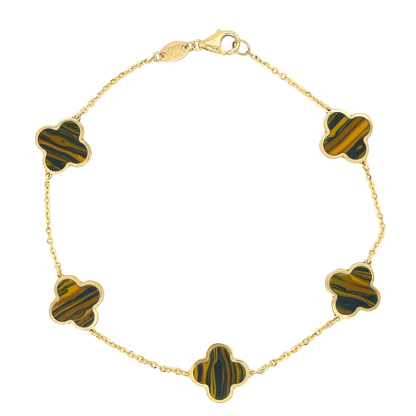 14k 10mm Gemstone Clover Bracelet (+ colors)