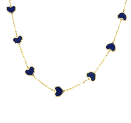 14k Gemstone Heart Necklace