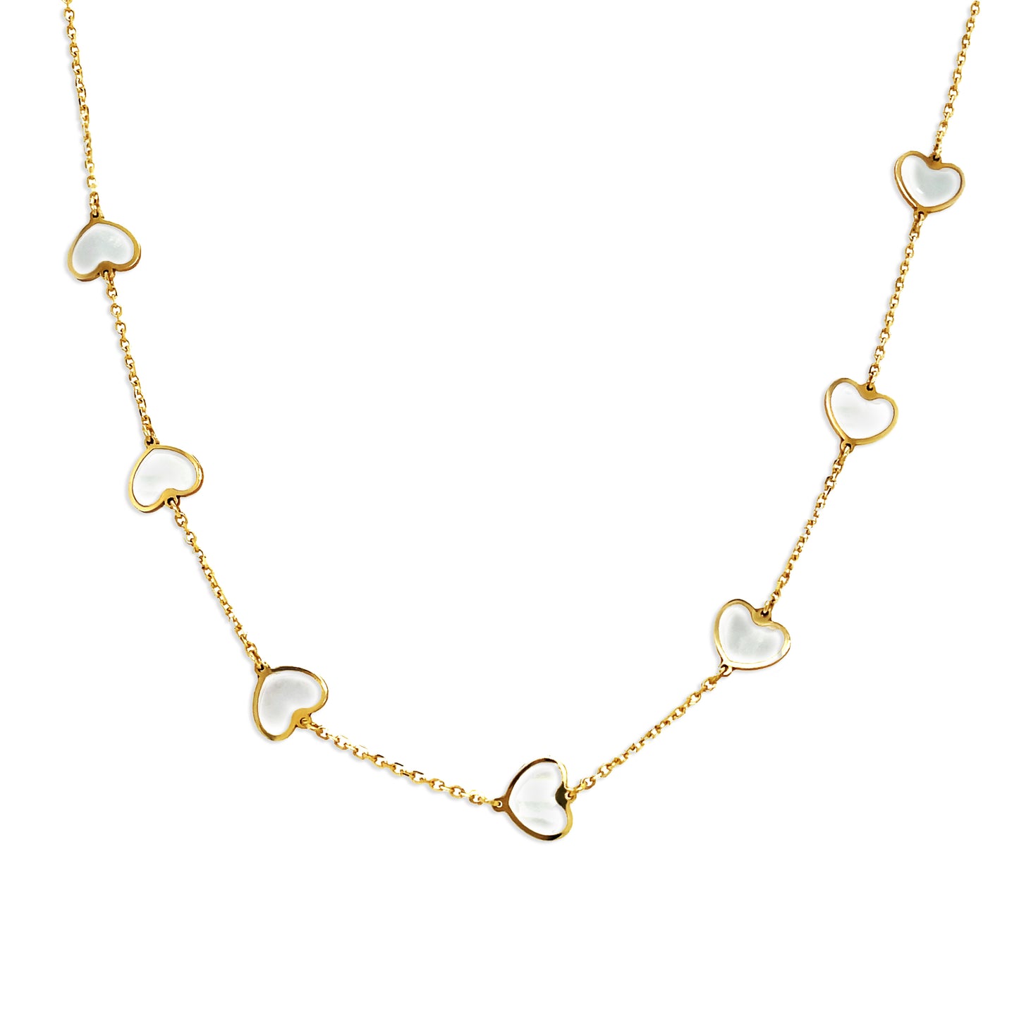 14k Mother Of Pearl Heart By The Yard Necklace