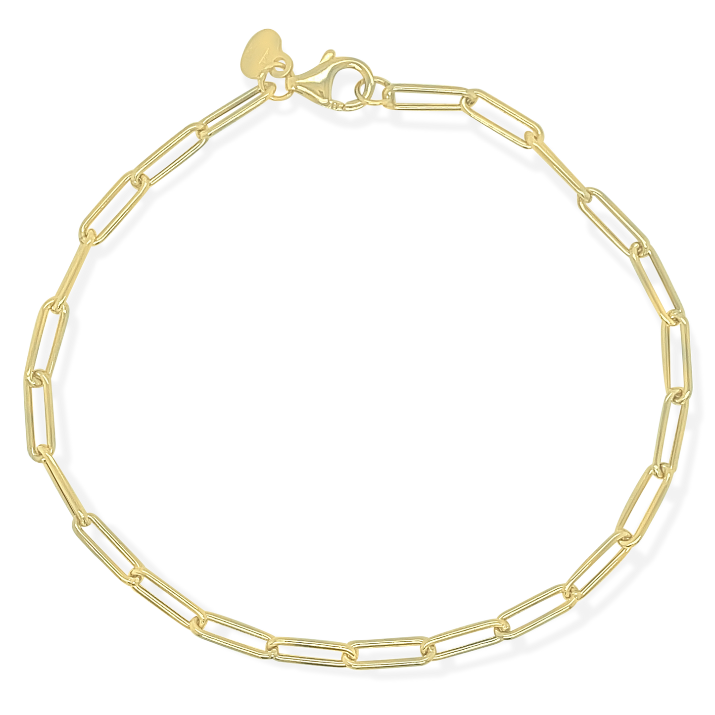 14k Gold Paperclip Chain Bracelet-2.5mm