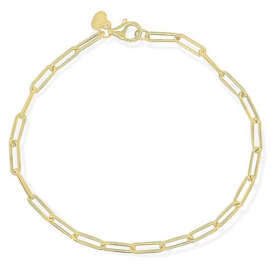 14k Gold Paperclip Chain Bracelet-2.5mm