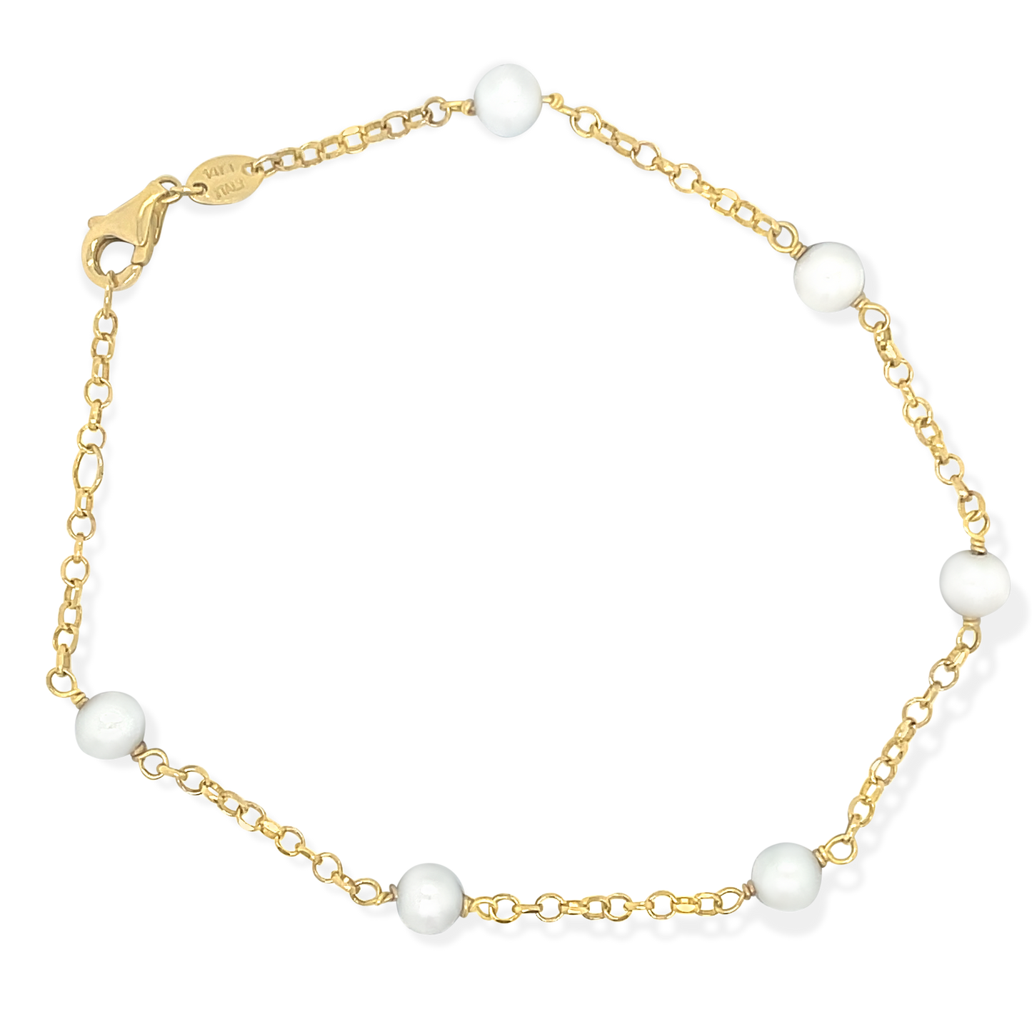14K Gold Pearl By The Yard Bracelet
