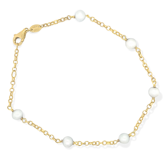 14K Gold Pearl By The Yard Bracelet