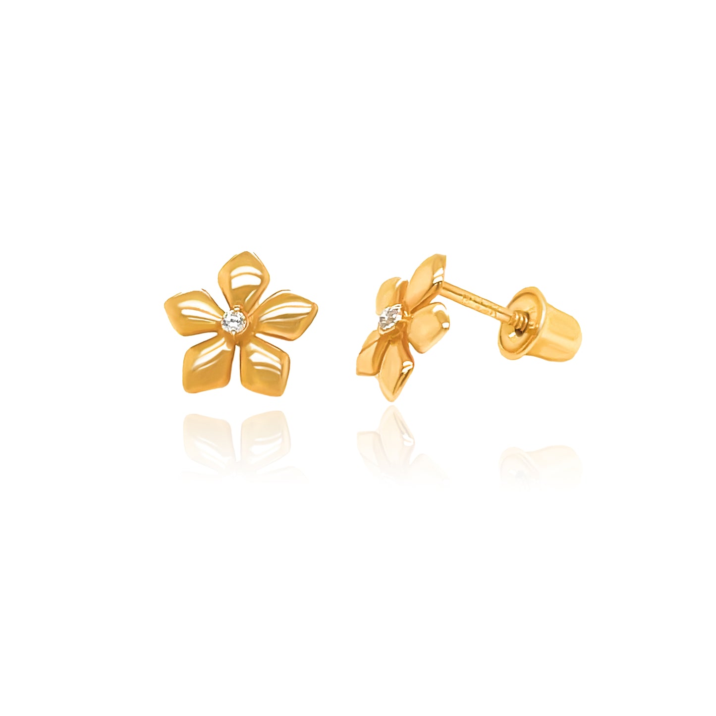Floral Screw Back Earrings