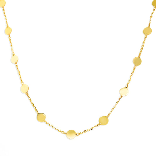 14k Yellow All Gold 4.5mm Disc By The Yard Necklace