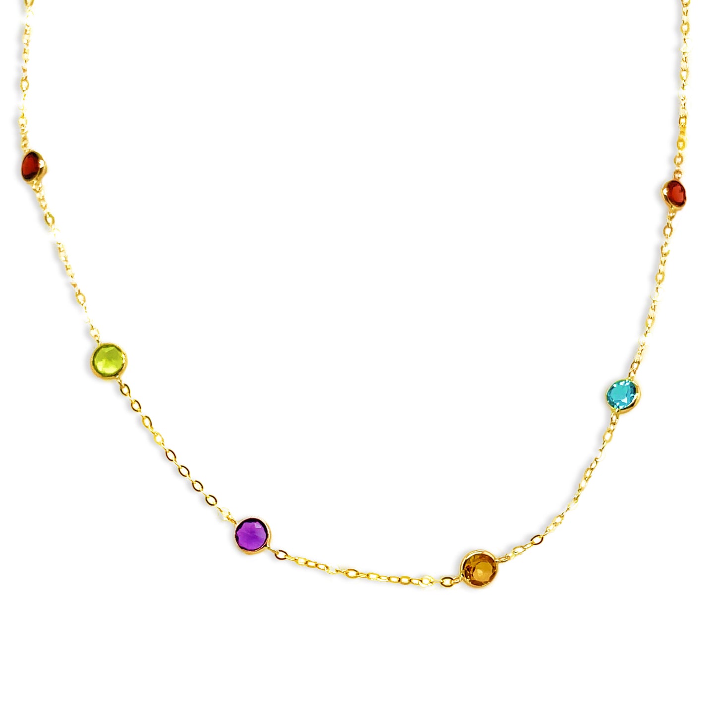14k Gold Birthstone By The Yard Necklace