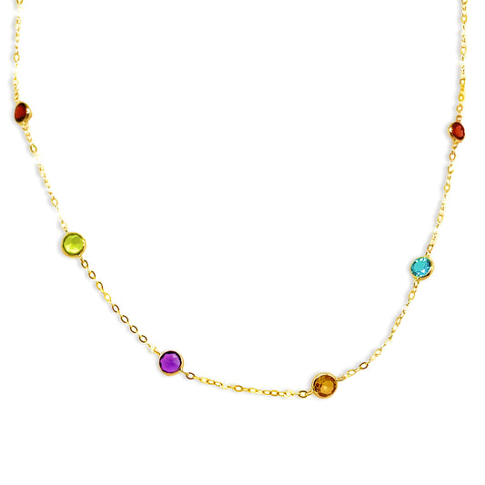 14k Gold Birthstone By The Yard Necklace