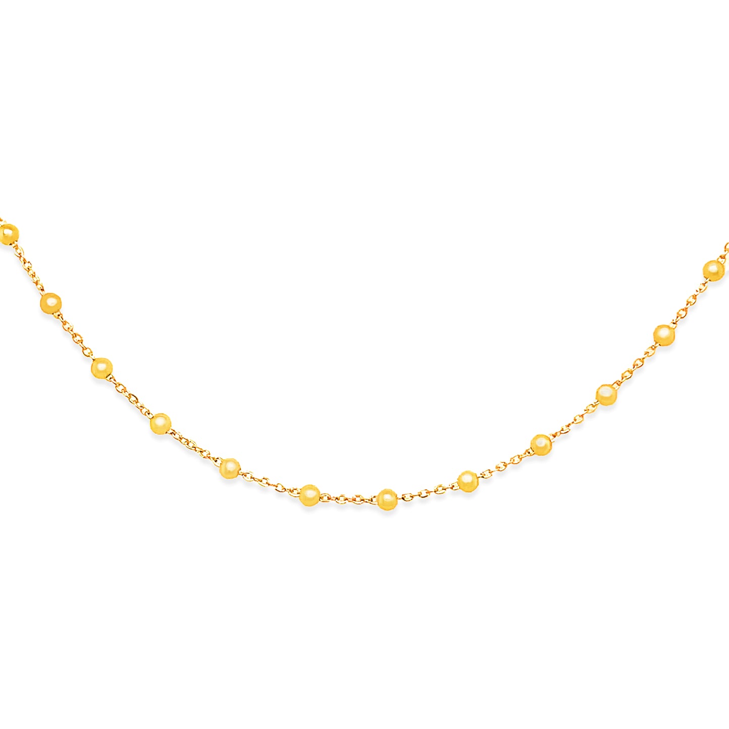 14k Yellow Gold Mini Beaded Necklace