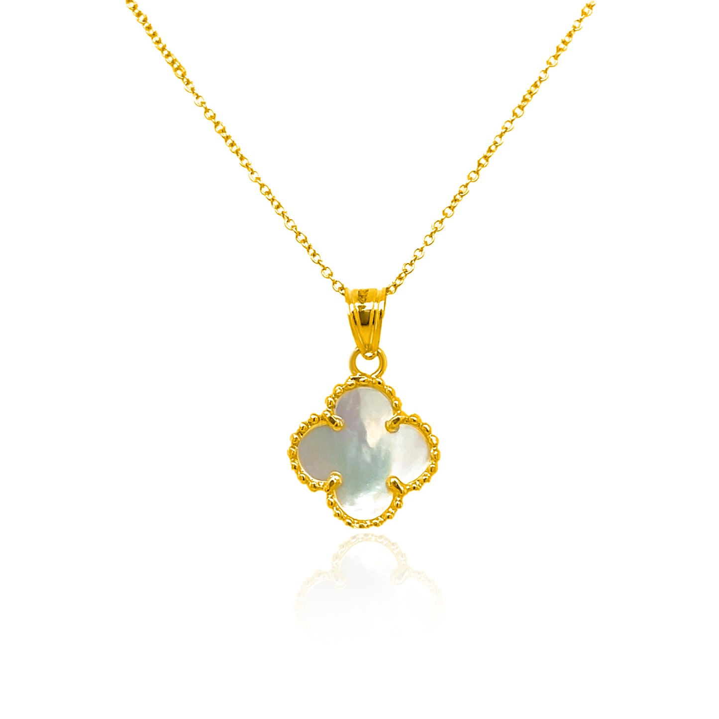 Mother Of Pearl Clover Necklac