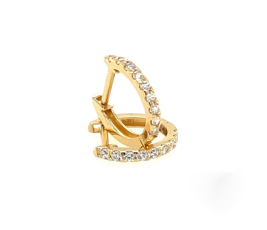 14k Diamond Huggie Earrings