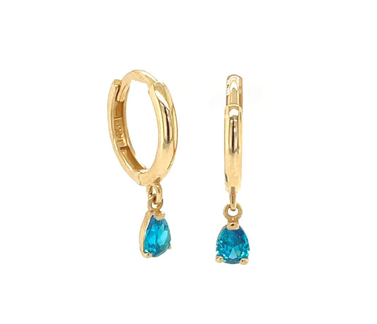 14k Gold Teardrop Hanging Earrings
