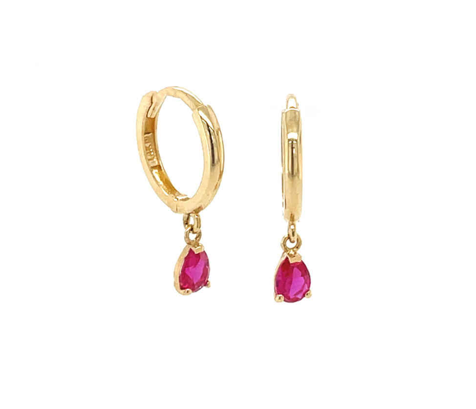 14k Gold Teardrop Hanging Earrings