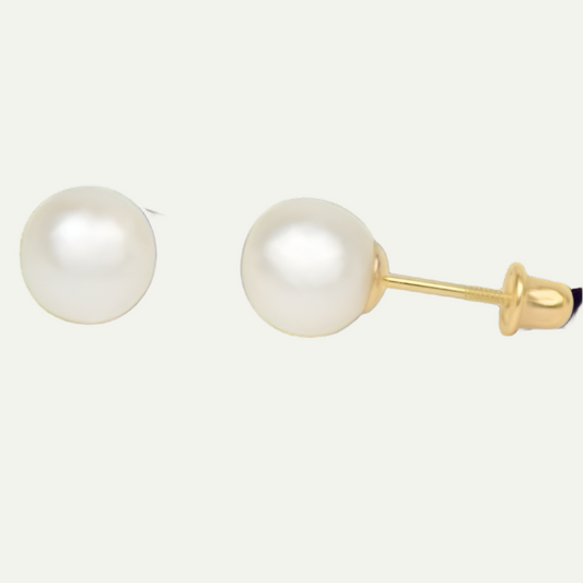 14k Pearl Stud Earrings
