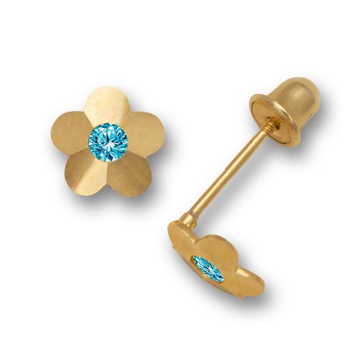 14k Colored Center Floral Screw-back Earrings (+ colors)