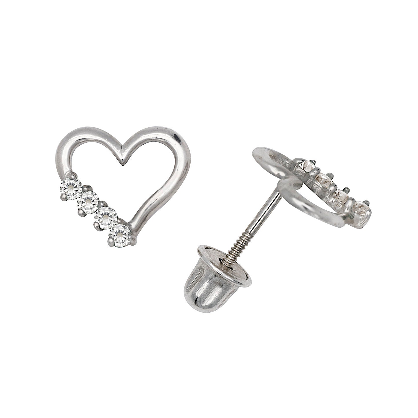 14k Gold Heart Screw Back Earrings (+ colors)