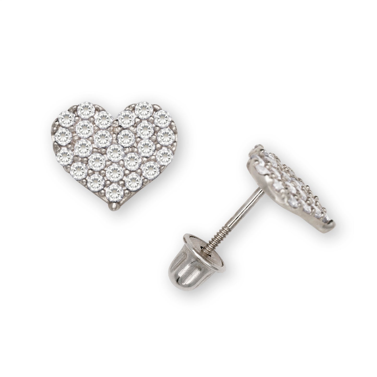 14k Sparkle Screw-Back Heart Earrings (+ colors)
