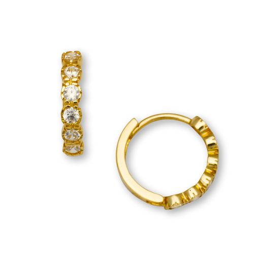 14k Gold Bezel Set CZ Hoops (2 sizes)