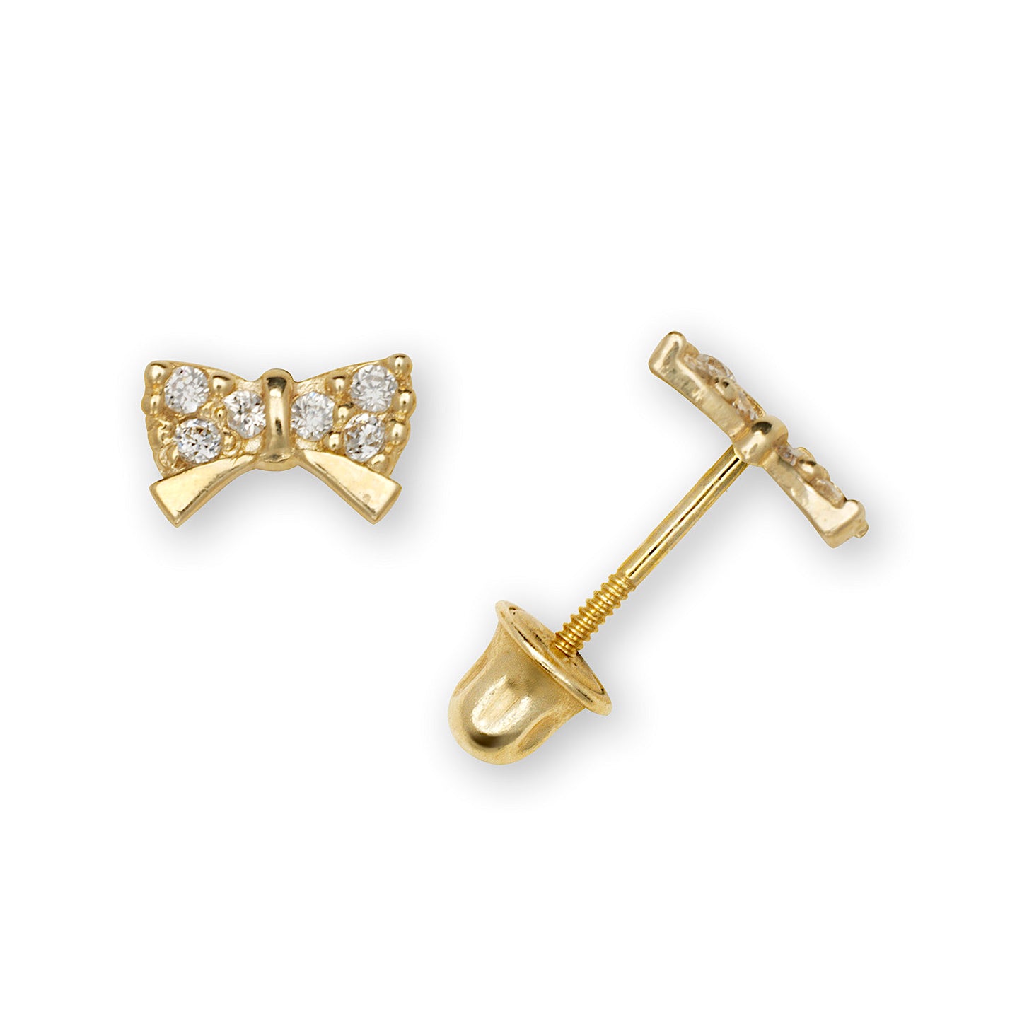 14k Bowtie Screw-Back Earrings