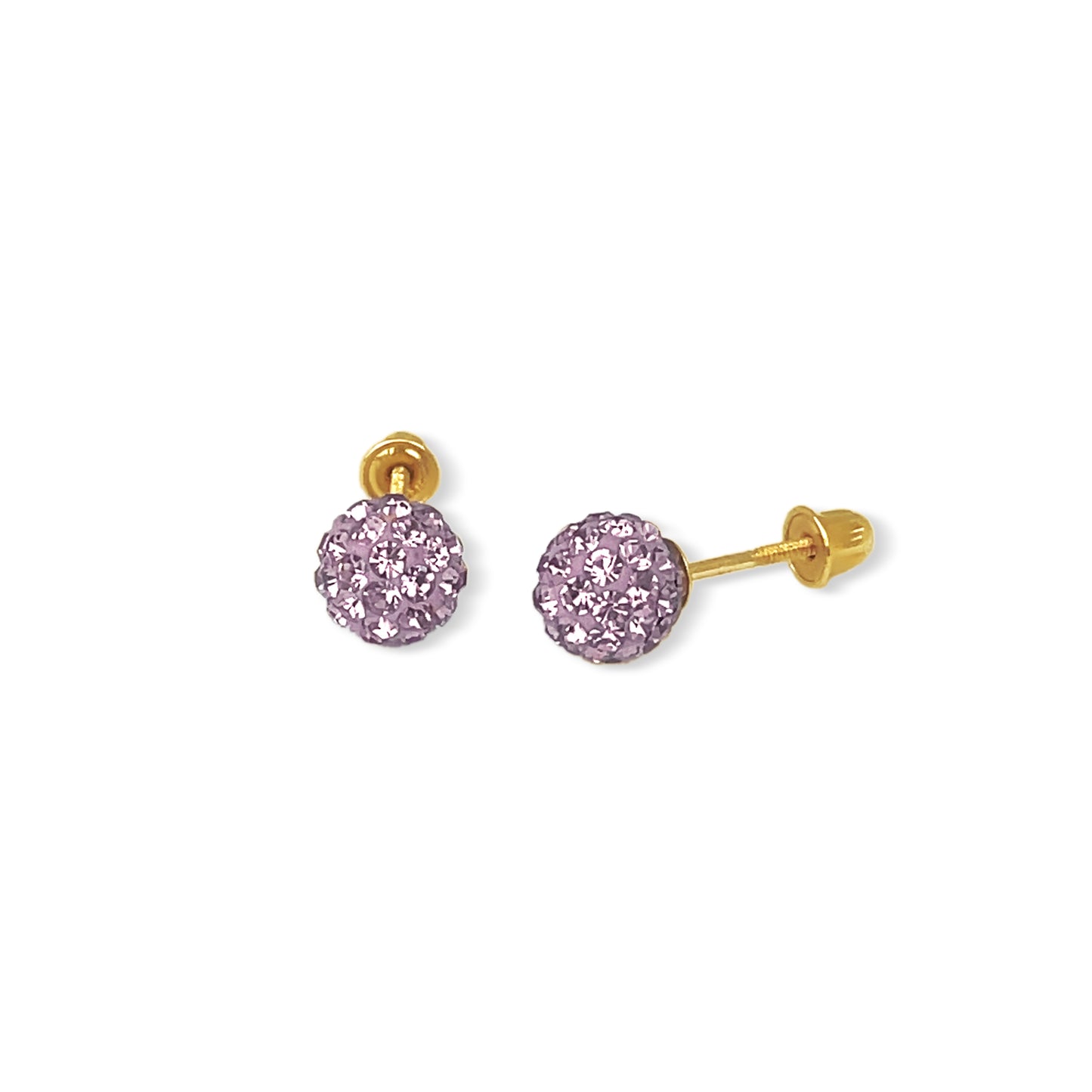 14k Disco Ball Screw-Back Earrings