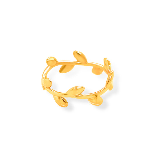 14k Gold Leaf Ring