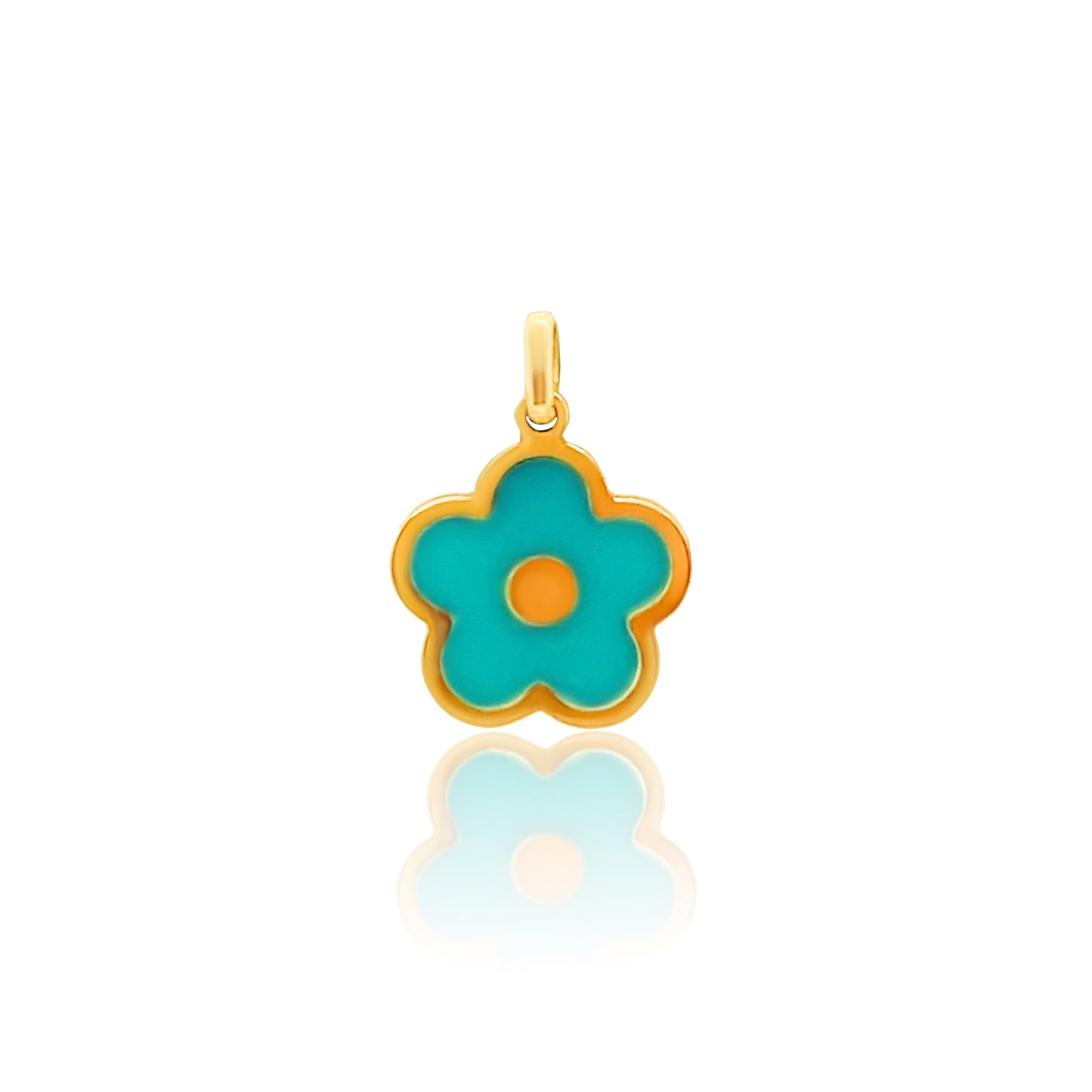 14k Gemstone Flower Charm (+ colors)