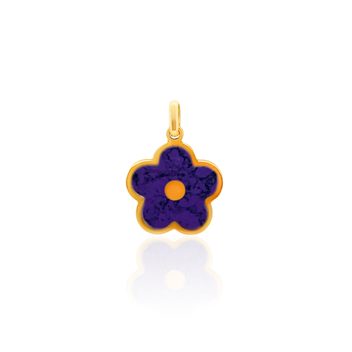 14k Gemstone Flower Charm (+ colors)