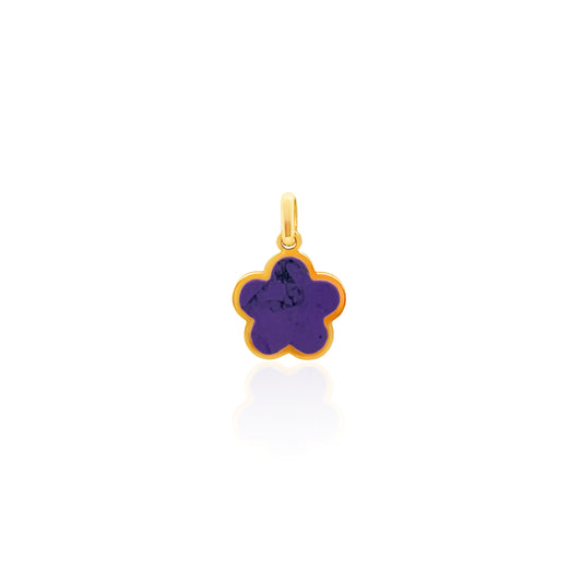 14k Small Gemstone Floral Charm (+ colors)