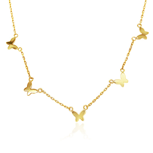 Butterfly Necklace 14k Gold Plated