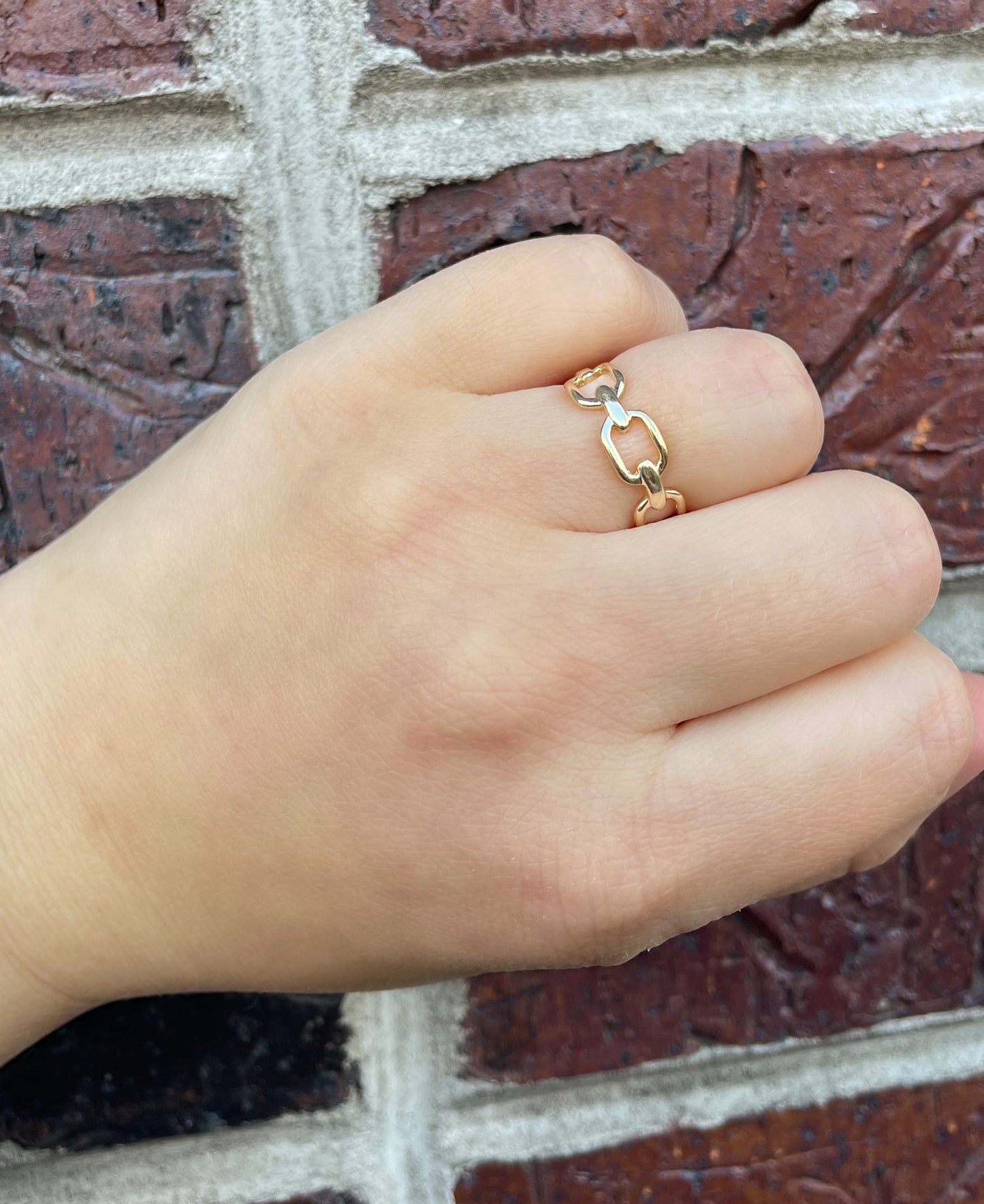 14k Gold Chain Link Ring