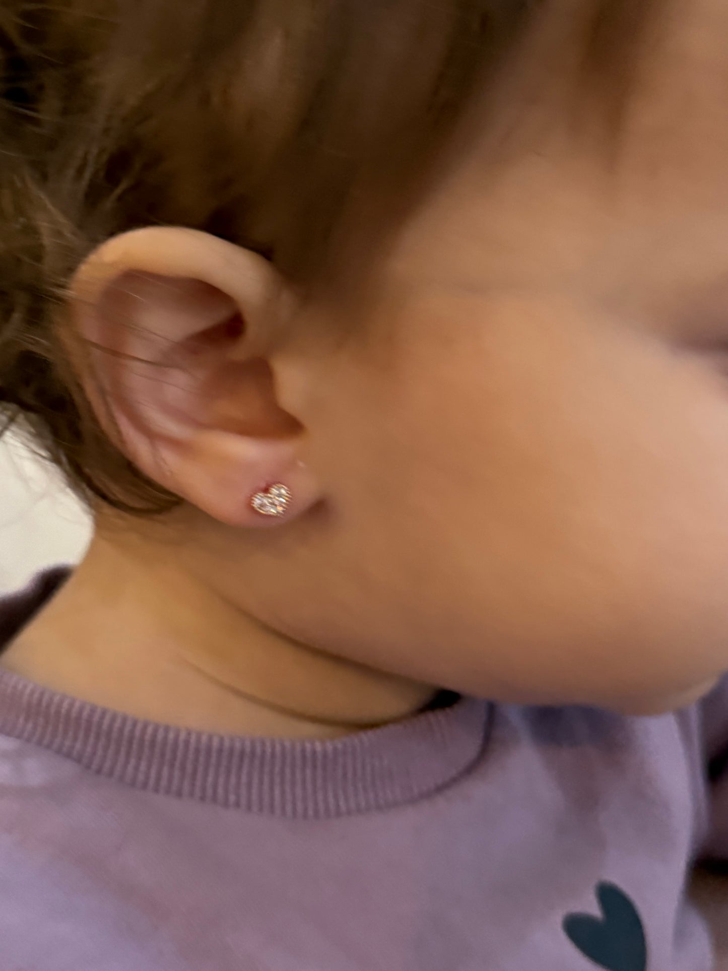 14k Sparkle Heart Minis Screw-Back Earrings