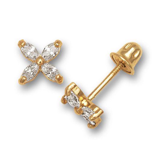 14k Small Lily Screwback Earrings (+colors)