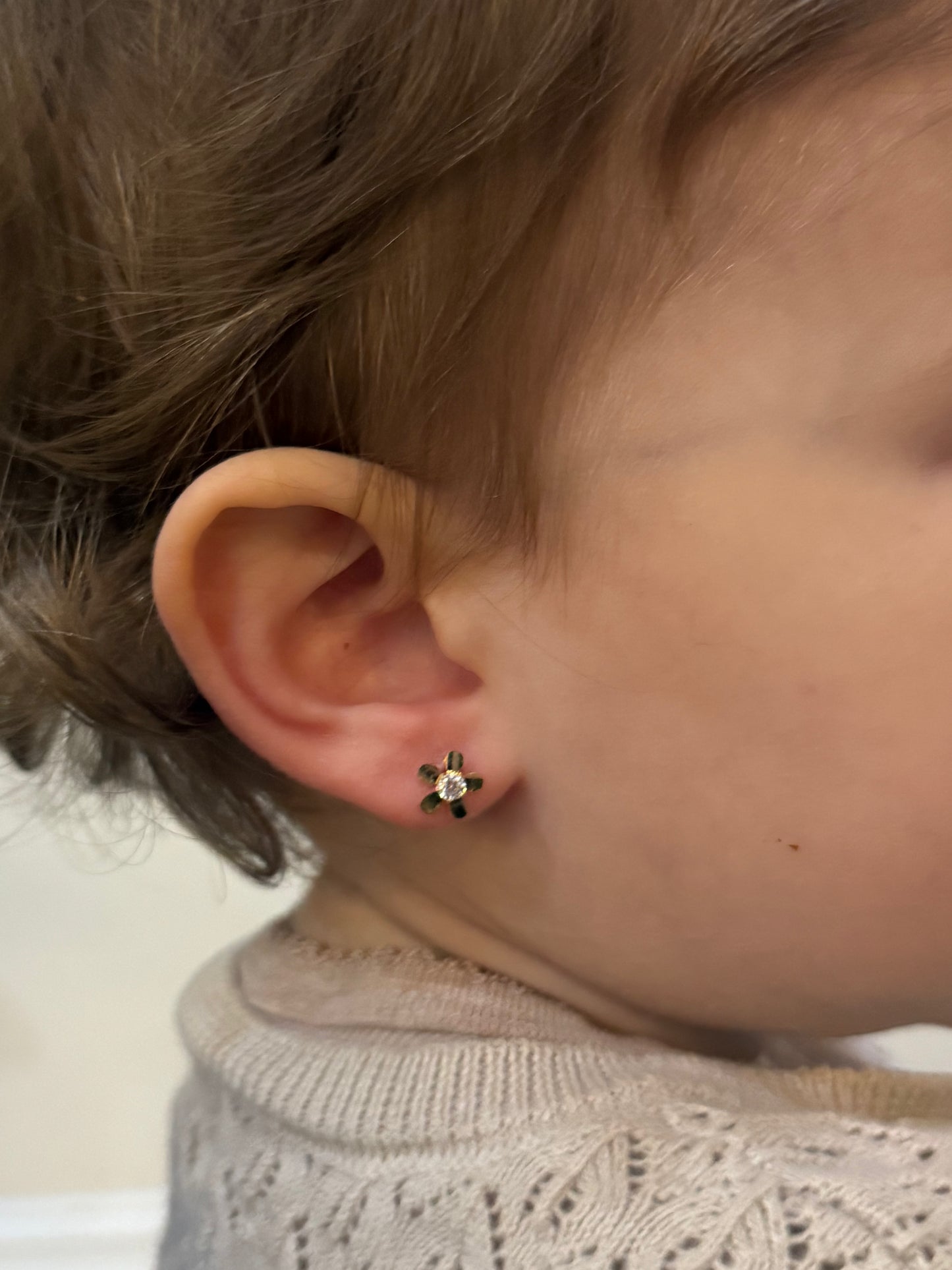 14k Gold Floral Stud Screw-Back Earrings (+ colors)