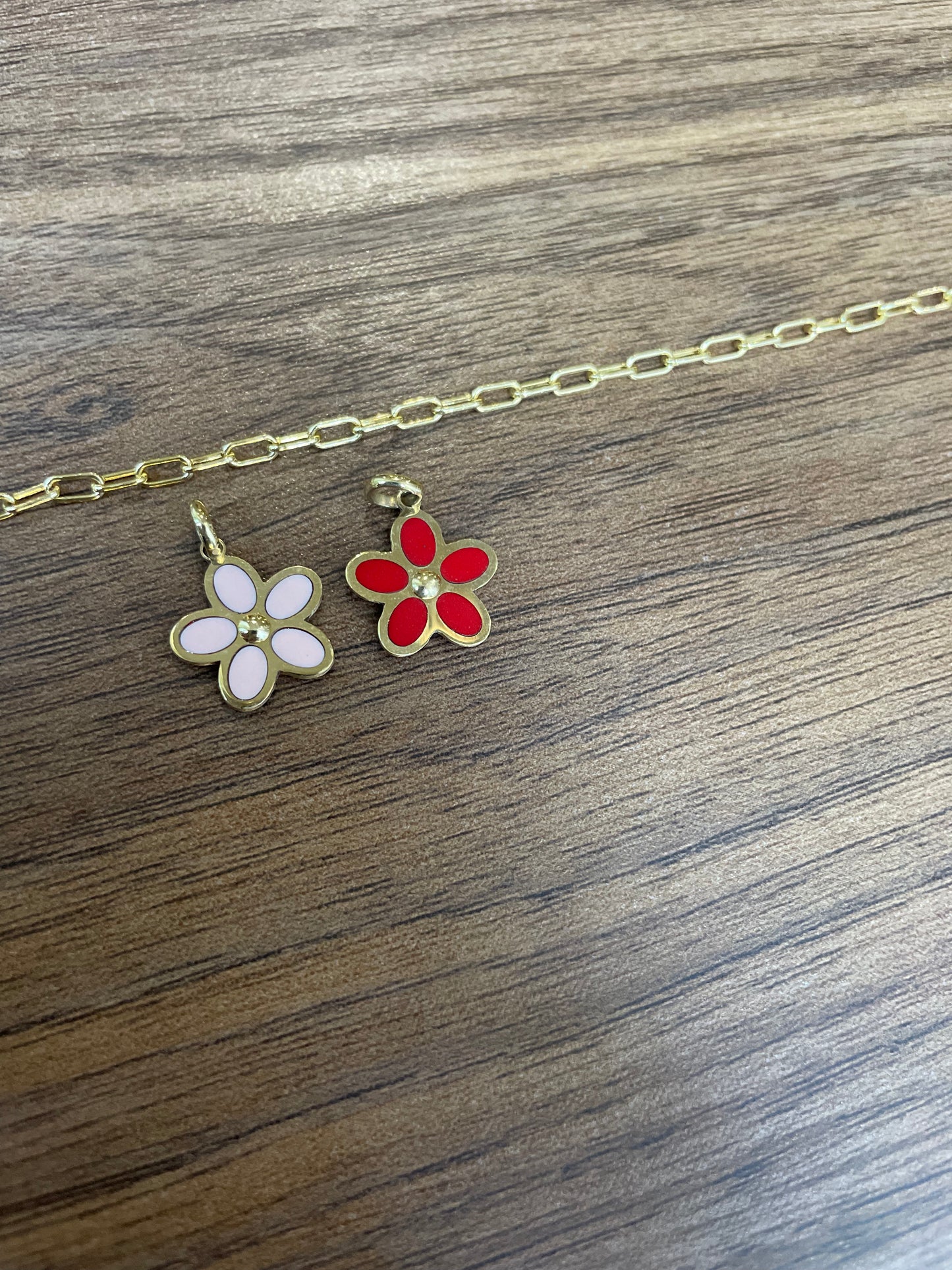 14k Gemstone Daisy Charm (+ colors)