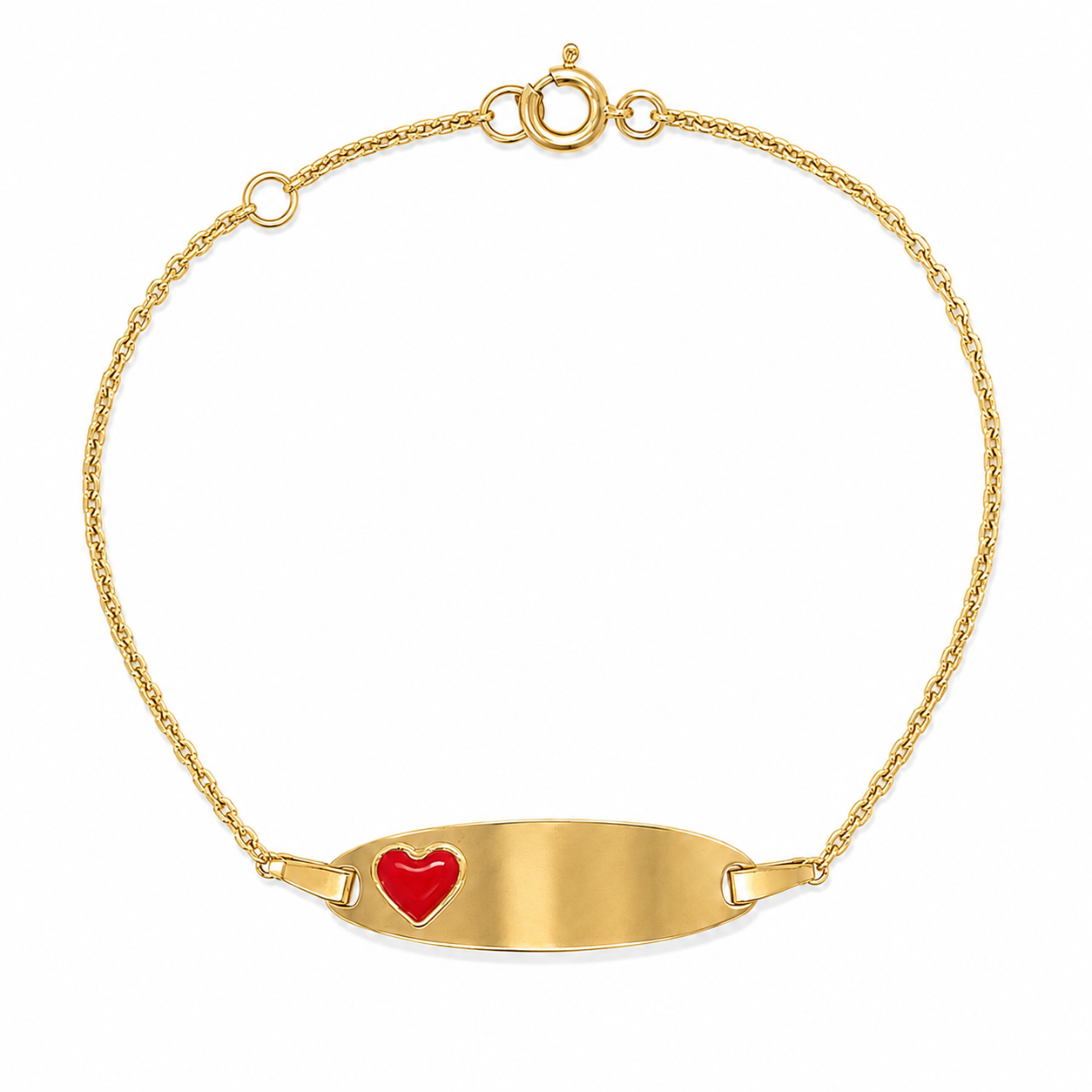 14K Gold Red Heart ID Bracelet – Personalized Baby/Kids Name Bracelet