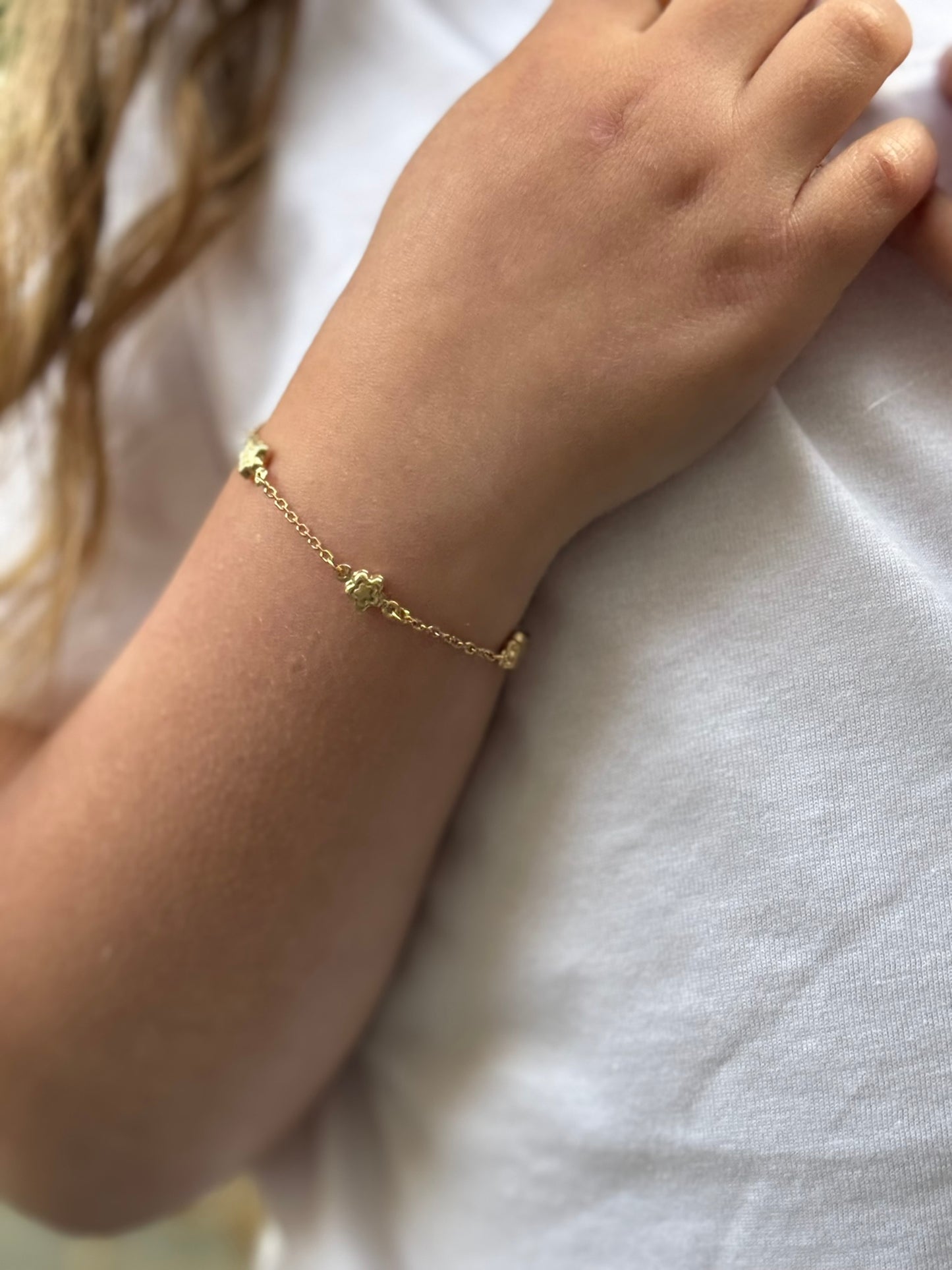 14K Gold Floral Bracelet
